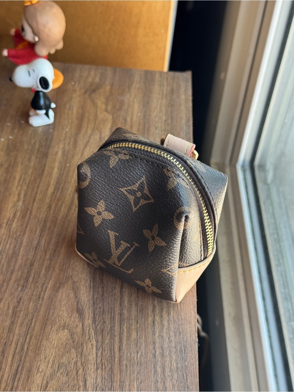 Louis Vuitton Monogram Mini Coin Pouch in Brown and Tan backpack charm! - Picture 2 of 5